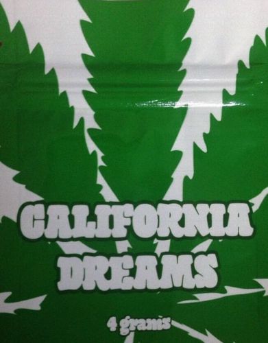100 California Dream 4g  EMPTY** mylar ziplock bags (good for crafts jewelry)