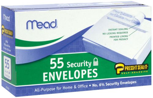 Boxed Peel and Stick Envelopes 3.625&#034;X6.5&#034; 55/Pkg-Security #6