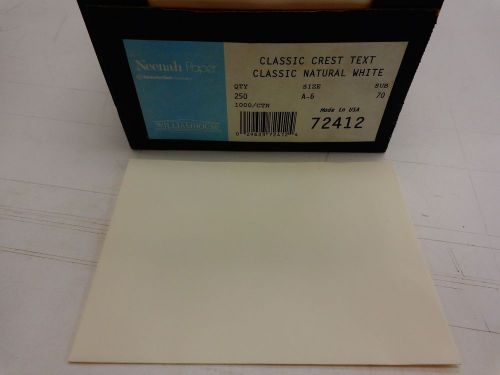 Box of 250 New Classic Crest Natural White A-6 70# Envelopes LOOK SAVE