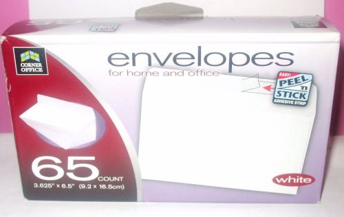 PEEL N STICK WHITE ENVELOPES, WITH ADHESIVE STRIP, FOR HOME AND OFFICE, 65 CT.