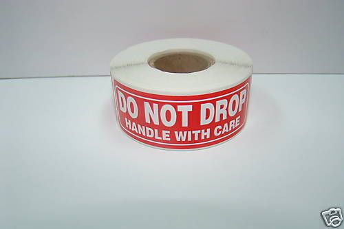 500 Labels of 1x3 DO NOT DROP Handle with Care Mailing Sticker Rolls