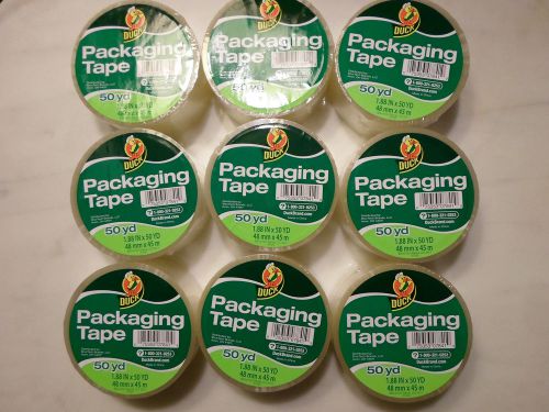 (9) Duck 1.88 in x 50 yd Clear Standard Grade Packaging Tape Rolls 450 yds Total