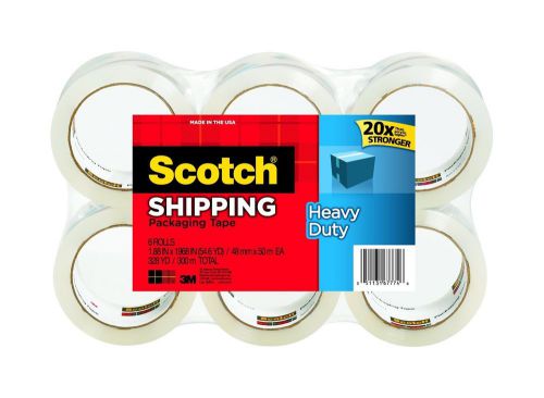 Scotch 6 Rolls Heavy Duty Shipping Packing Tape 20x Stronger Moving Mail Storage