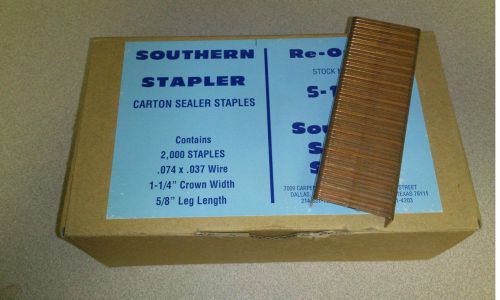Carton sealer stick staples - 1-1/4&#034; crown width  5/8&#034; leg length -2000 staples for sale