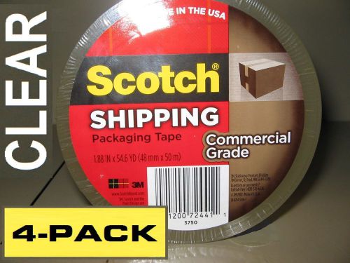 SCOTCH 3750 Clear Commercial Grade Tape (4-Pack)