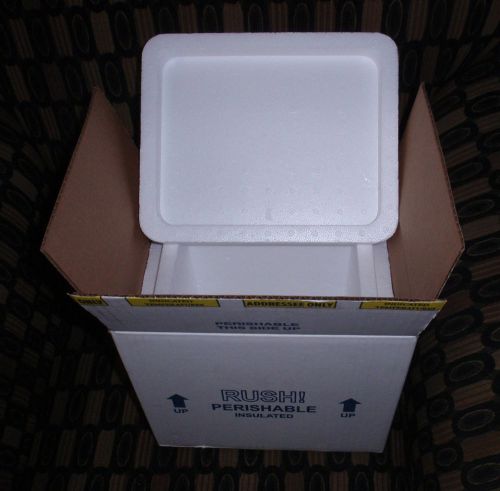Propak styrofoam insulated cooler shipping container 11x9x12 with outer box w for sale