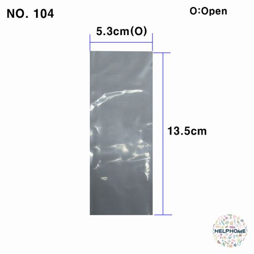 80 pcs transparent shrink film wrap heat seal packing 5.3cm(o) x 13.5cm no.104 for sale