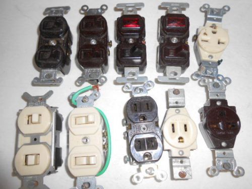 ASST WALL OUTLETS DBL WALL SWITCHES PILOT LIGHT SWITCHES OLD STOCK