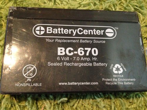 **Free Shipping** Battery Center BC-670 (6v - 7Ah) Rechargeable Sealed