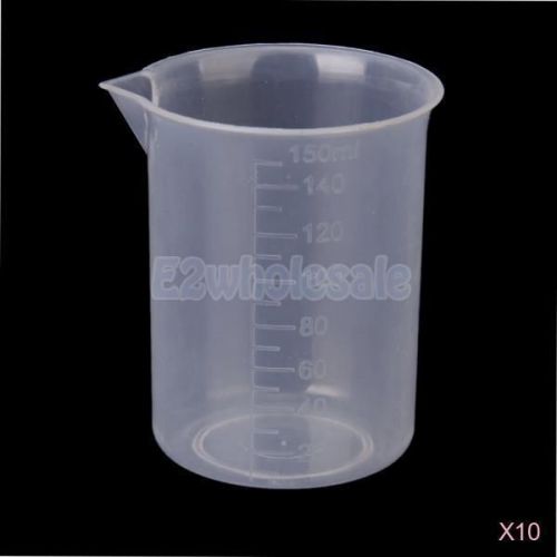 10pcs 150ml lab test plastic graduated measuring beaker cup container diy for sale