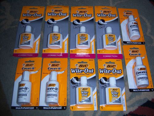 Bic Wite Out White Correction Fluid Quick Dry Lot of 10   Free Shipping!!