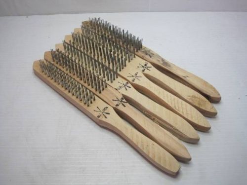 8306 Lot(6) Double Arrow Wire Brush Wood Handle 11&#034; Long FREE Shipping Conti USA