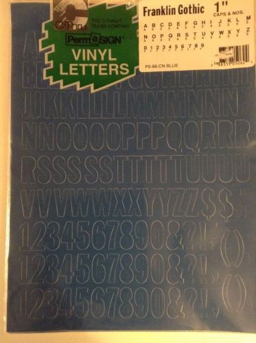 Vinyl Letters 1&#034; Blue Franklin Gothic Permasign