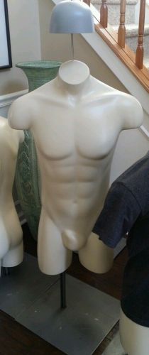 Male Mannequin Torso Full Front and Back With Heavy Stand and Hat Attachment