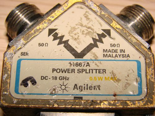 Keysight Agilent 11667A 50 Ohm 0.5W DC to 18 GHz Power Splitter N Male Socket