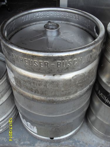 EMPTY BEER KEG - STAINLESS STEEL 1/2 BARREL  15.5 Gallon - Anheuser Busch