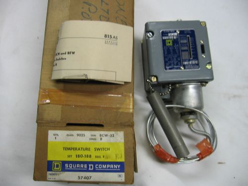 Square D Industrial Temperature Switch - 9025 - BCW- 32 Series B - 180-188 - NOS
