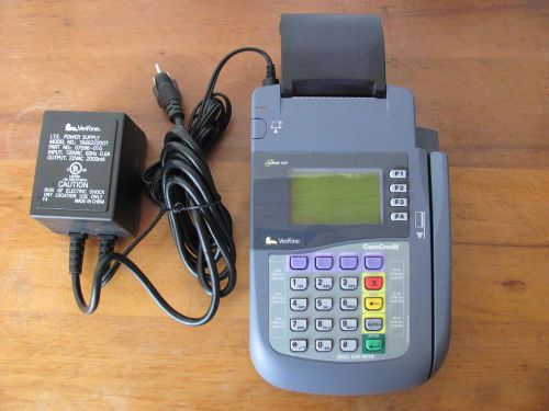Verifone Omni 3300 Credit Card Reader Receipt Printer Terminal with Power Supply