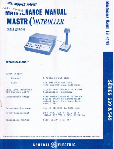 GE Manual #LBI- 4478B Mastr Controller Series 539 &amp; 549