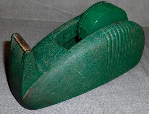1940s scotch tape green cast iron art deco design tape dispenser for sale