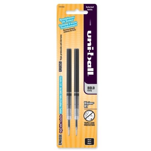 Uni-Ball Vision RT Pen Refill - 0.80 mm - Black - 2 / Pack - SAN1751593