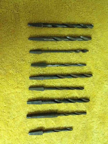 9 MORSE STYLE DRILL BITS  LOT  OF 9 FOR ONE MONEY