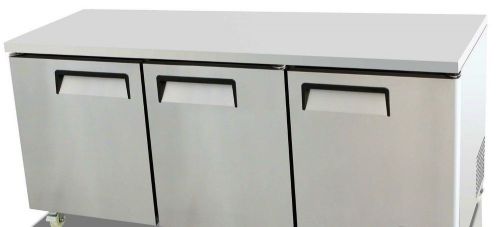 Bison 3 door stainless 72&#034;undercounter refrigerator ,bur-72, free shipping !!! for sale