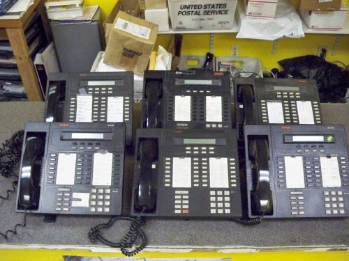 Lot of (6) AT&amp;T/Avaya/Lucent MLX-28D Phones with Handsets &amp; Stands 4s