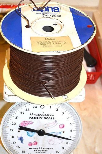 ALPHA 1555 PVC HOOKUP WIRE 18 AWG STRANDED ~95% of 1000 FT SPOOL NEW BROWN