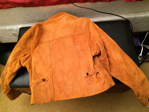 Used Orange Leather Welding Jacket