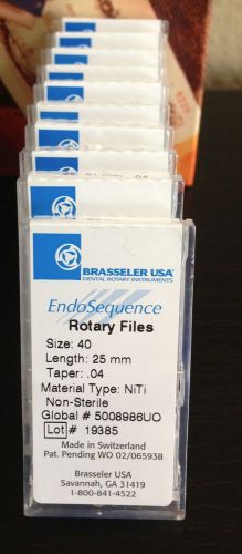 10 pk of Brand EndoSequence Rotary Files size 40, 25mm, Taper .04