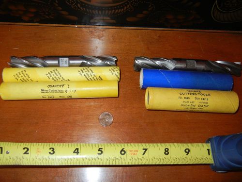 2 morse double end-end mill 13/16&#034; &amp; 3/4&#034; 4 flutes #1895 high speed steel for sale