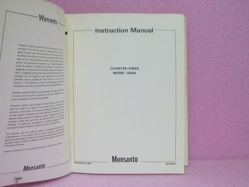 Monsanto Manual 1500A Counter/Timer Instruction Manual w/Schematics