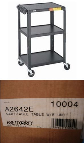 Bretford A2642E Adjustable AV rolling Cart / Table ~ U.S.A. NEW IN BOX ~  Black