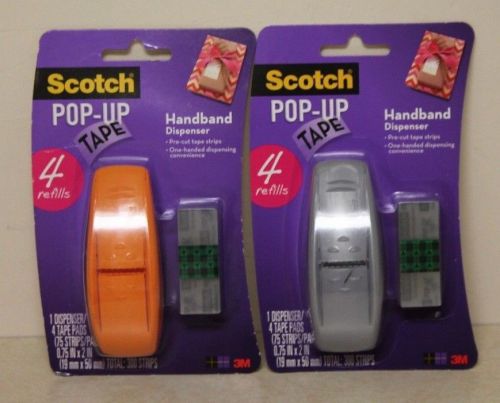 New! Lot of 2 Scotch Pop Up Tape Handband Dispenser w/ 4 Refills Per Pack