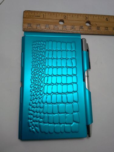Flipnotes FLIP NOTES note pad Bright BLUE, Turquoise, with Aligator Pattern