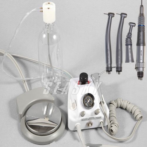 Portable Dental Turbine Unit work Compressor + High Low Speed Push Handpiece 4H