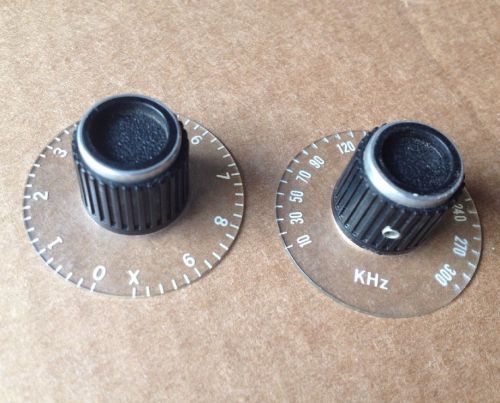 2 Knobs W/ Dials Marked 0-X 10-300 Khz for Testing Equipment, Radio, Signal