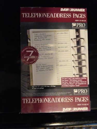 Dayrunner #88189 P/N 480-230 Telephone/Address Pages Inserts