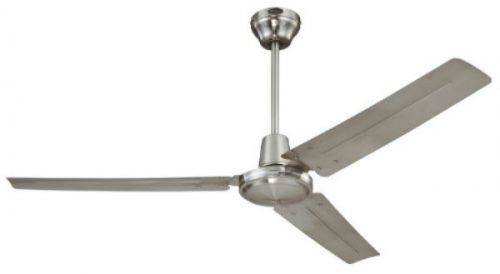 Commercial 56-inch three-blade ceiling fan brushed nickel w ball hanger install for sale