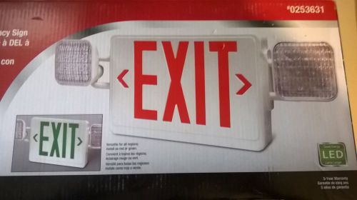 Utilitech Dual-Color LED Exit Emergency Sign # 0253631. NEW