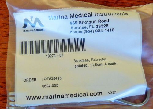 Marina Medical Volkman Retractors Set of 2 Pointed 11/5cm, 4 Teeth. REF:19270-04