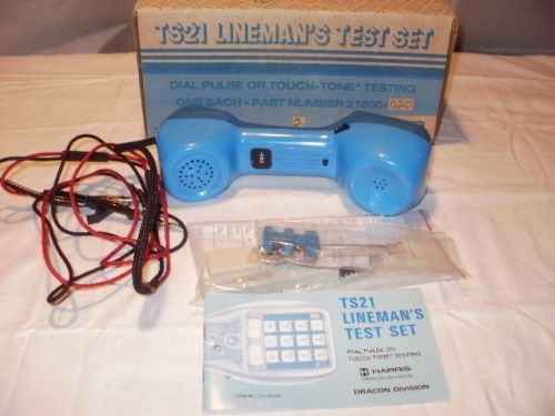 NOS Harris TS21 Lineman&#039;s Test Set W/ Manual &amp; Modular Adapter &amp; IBM Modem Saver