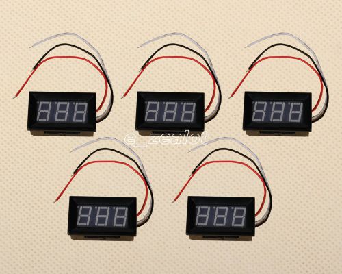 5pcs new 3 wire mini green led dc 0v-99.9v panel meter digital voltmeter for sale
