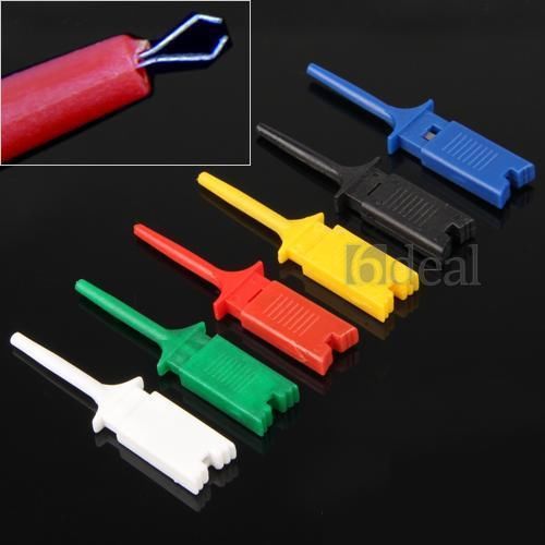 12x smd ic 6 colors test hook clip grabbers test probe for sale