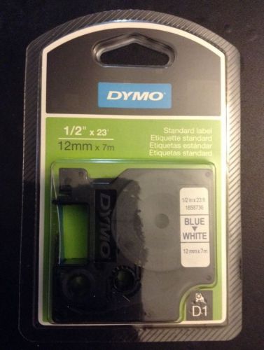 Dymo Standard Replacement Label Cassette, White On Blue 1858736