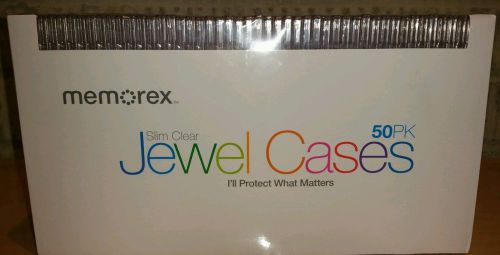 50pk slim clear jewel cases by memorex CD DVD Blu ray  New