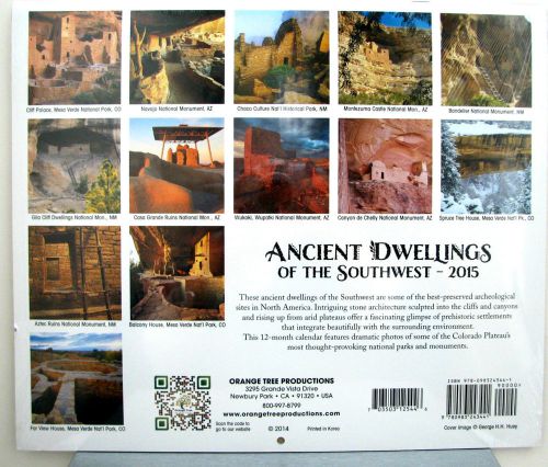 ANCIENT DWELLINGS OF THE SOUTH WEST 2015 CALENDAR Orange Tree Productions NIP