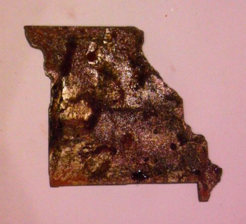 6 Inch Missouri State Shape Rough Rusty Metal Vintage Stencil Ornament Magnet