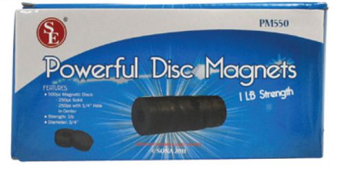 500 PC ROUND DISC MAGNETS Ferrite Strong Craft Home 3/4&#034; Solid 1/4&#034; Hole